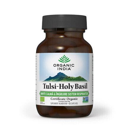 Tulsi, Mente Tranquila y Cuidado Respiratorio, 60 cápsulas, Organic India