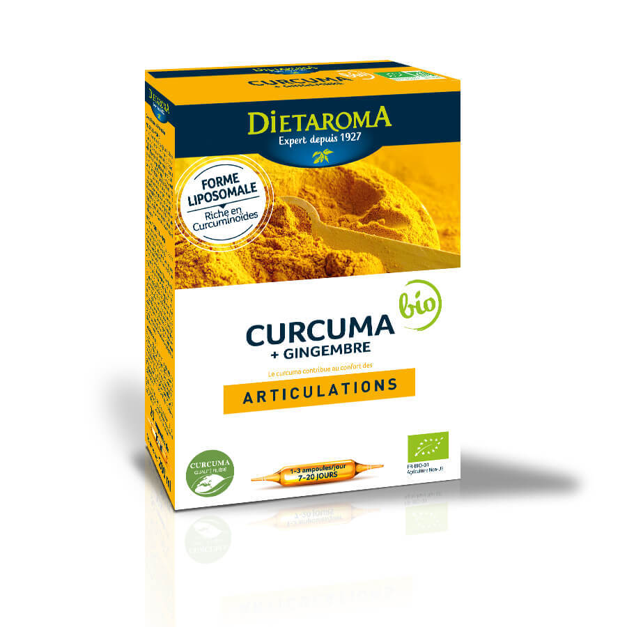 Curcuma e Zenzero Bio, 20 fiale bevibili, Dietaroma