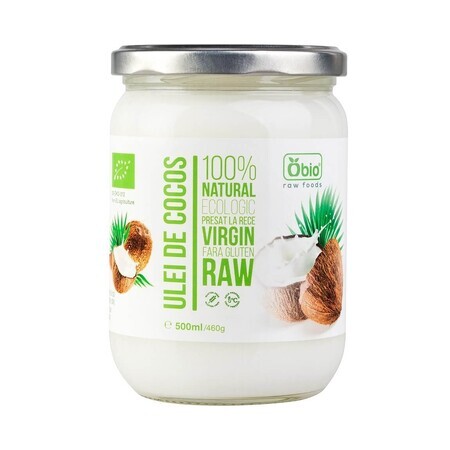 Ulei de cocos virgin presat la rece, 500 ml, Obio