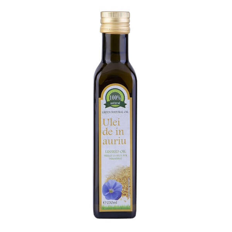 Puro olio di semi di lino dorato non raffinato spremuto a freddo, 250 ml, Carmita Classic