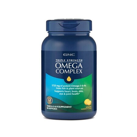 Omega Complex Aceite de pescado de triple potencia (764721), 90 cápsulas, GNC