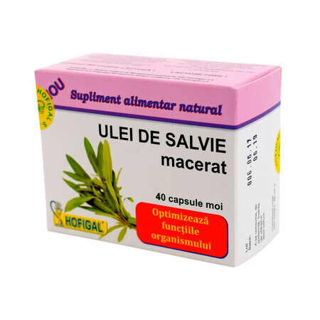 Macerado de aceite de salvia 500 mg, 40 cápsulas, Hofigal