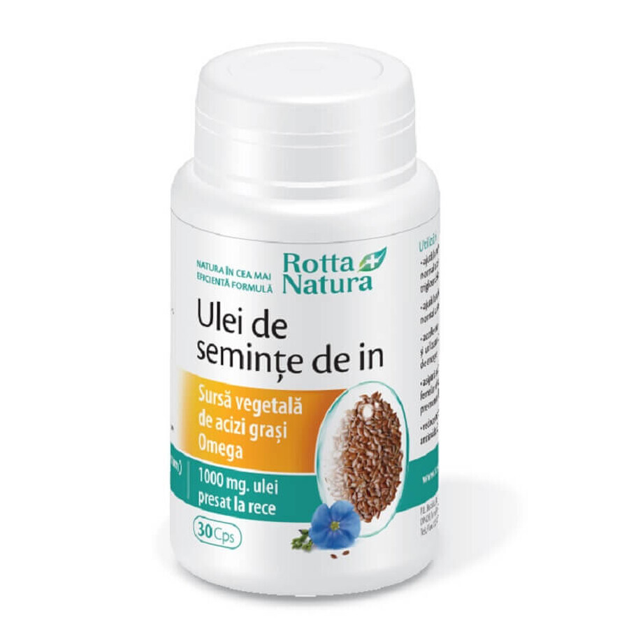 Aceite de semillas de lino, 30 cápsulas, Rotta Natura