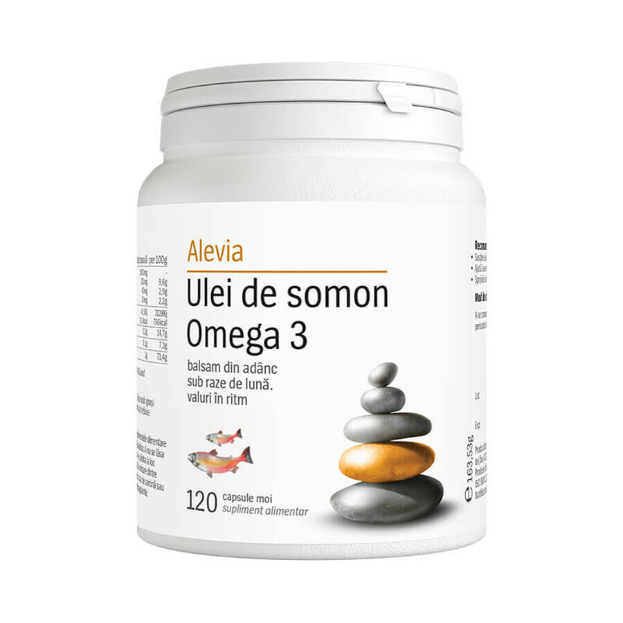 Aceite de salmón Omega 3, 120 cápsulas, Alevia