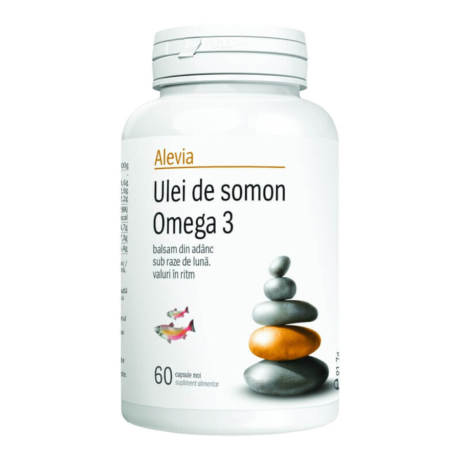 Lachsöl Omega 3, 60 Kapseln, Alevia