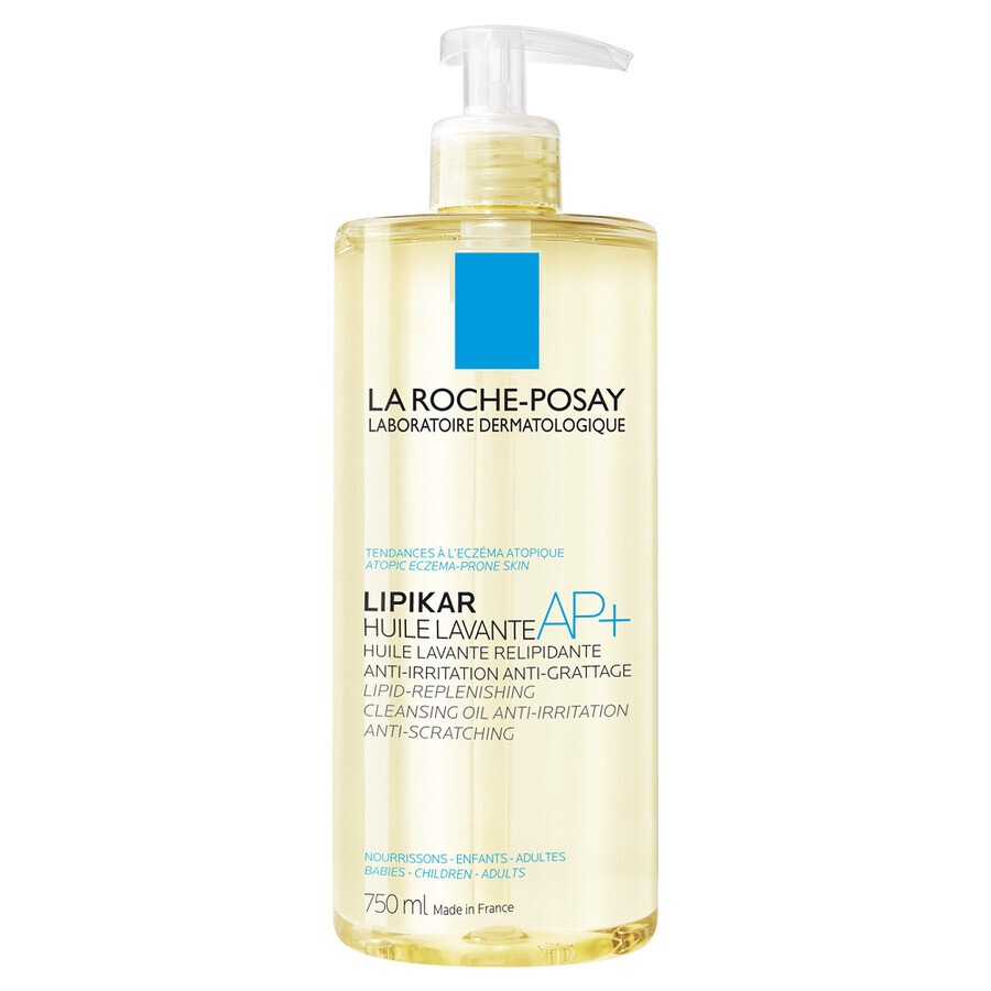 La Roche-Posay Lipikar AP+ aceite limpiador relipidizante para pieles atópicas secas, 750 ml