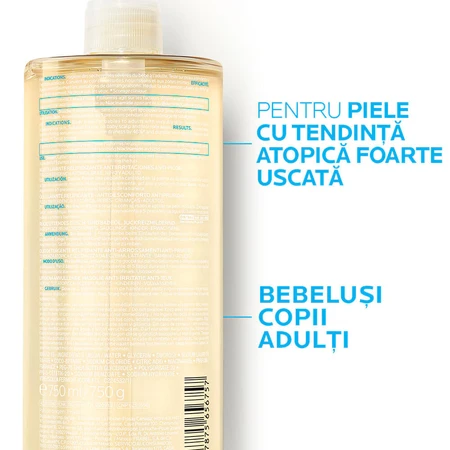 La Roche-Posay Lipikar AP+ ulei de spalare relipidant pentru pielea uscată cu tendință atopică, 750 ml