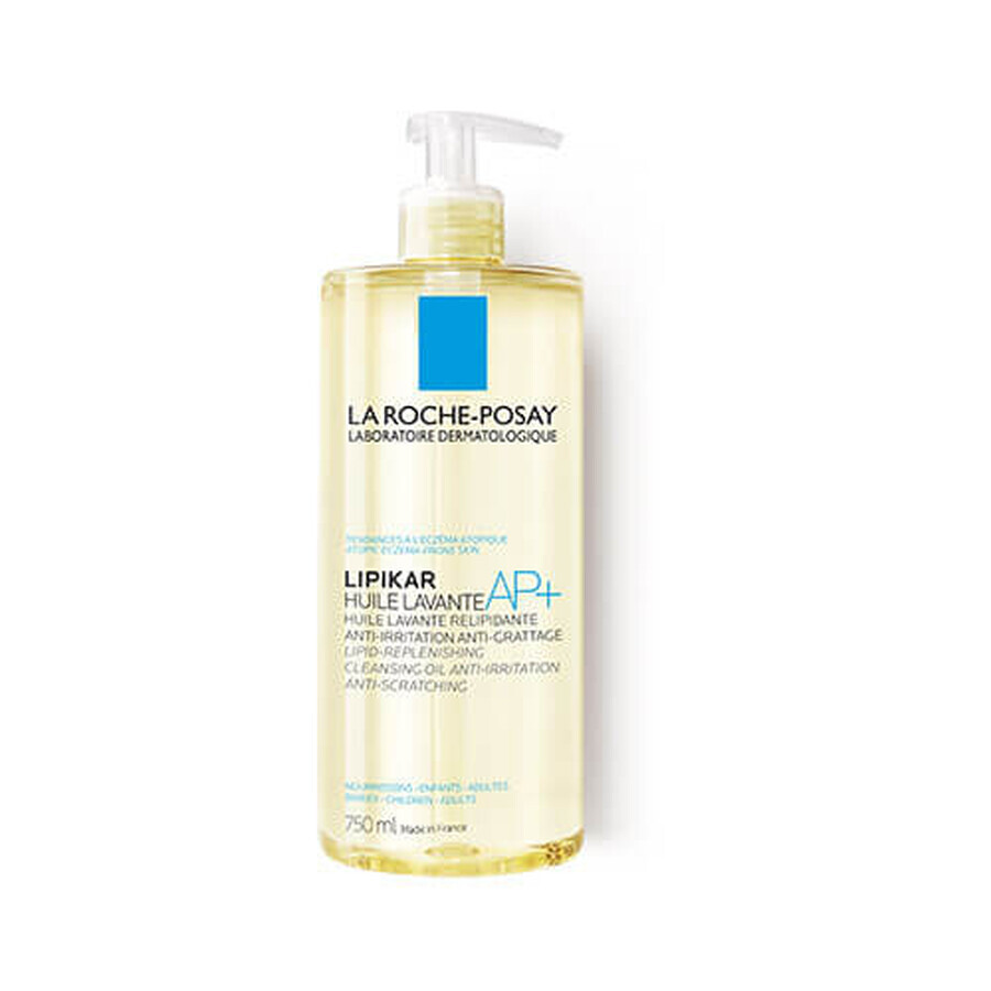 La Roche-Posay Lipikar AP+ ulei de spalare relipidant pentru pielea uscată cu tendință atopică, 750 ml