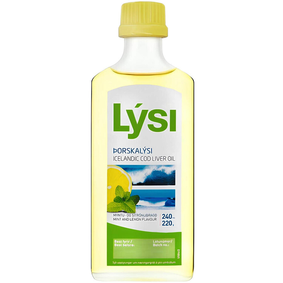 Cod liver oil with lemon flavour, 240 ml, Lysi