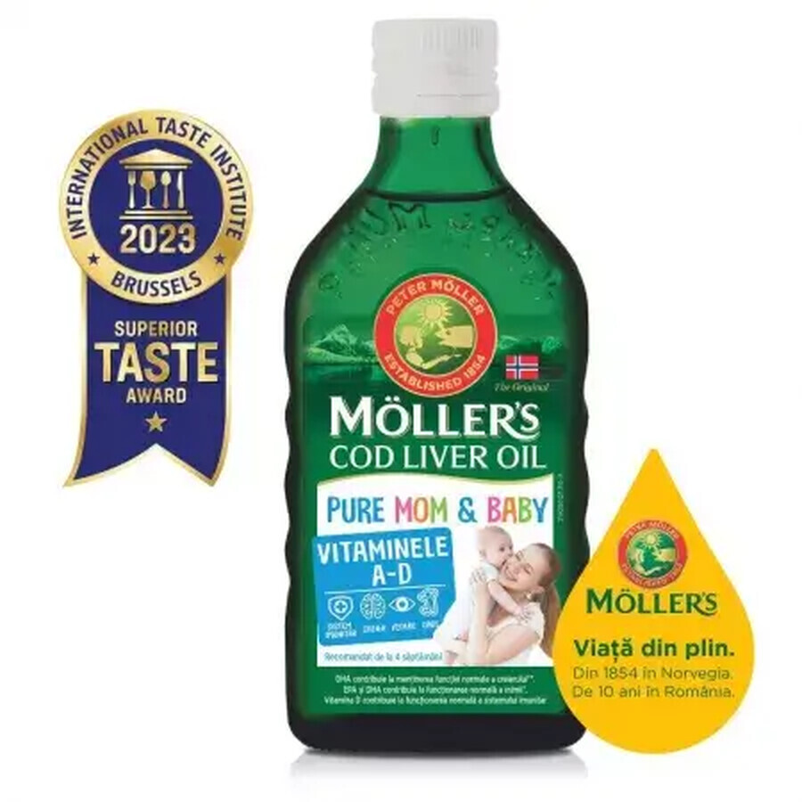 Aceite de hígado de bacalao Pure Mom &amp; Baby, 250 ml, Möller's