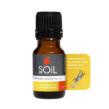 Puro Olio Essenziale di Citronella 100% Biologico, 10 ml, SUOLO