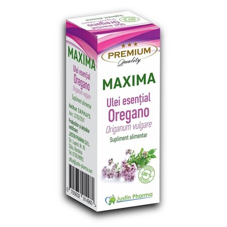 Aceite esencial de Orégano Maxima, 10 ml, Justin Pharma