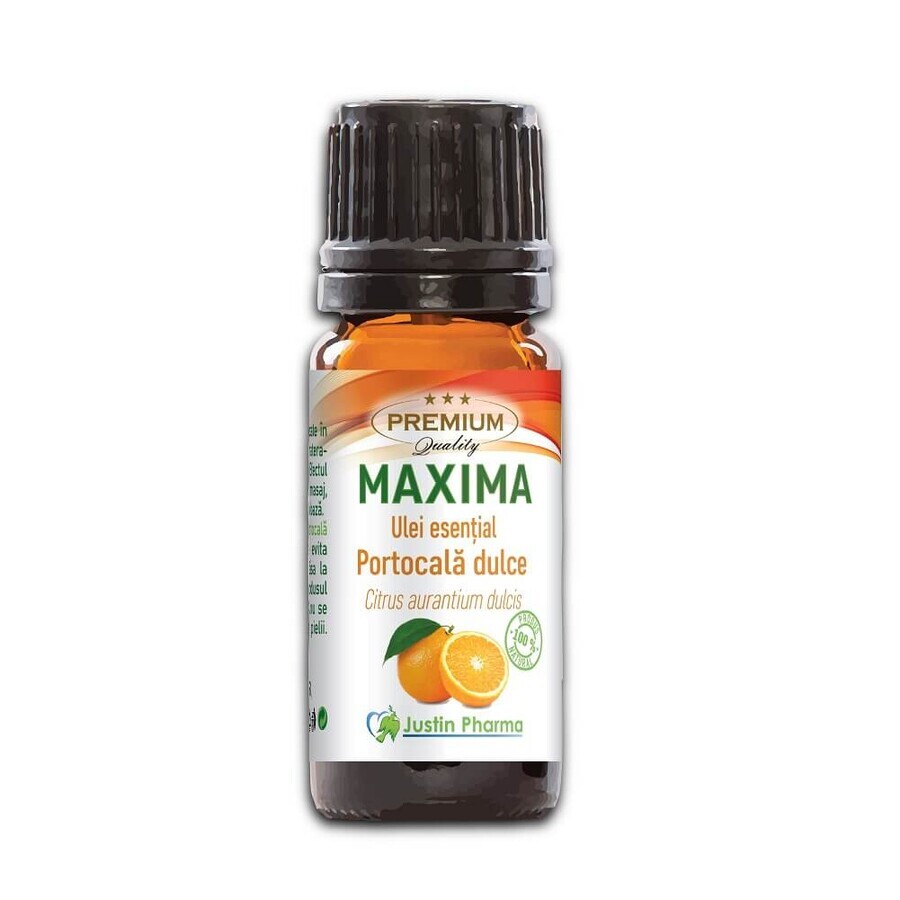 Aceite esencial de naranja dulce, 10 ml, Justin Pharma