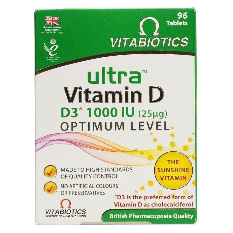 Ultra Vitamin D3 1000UI Optimum Level, 96 compresse, Vitabiotics