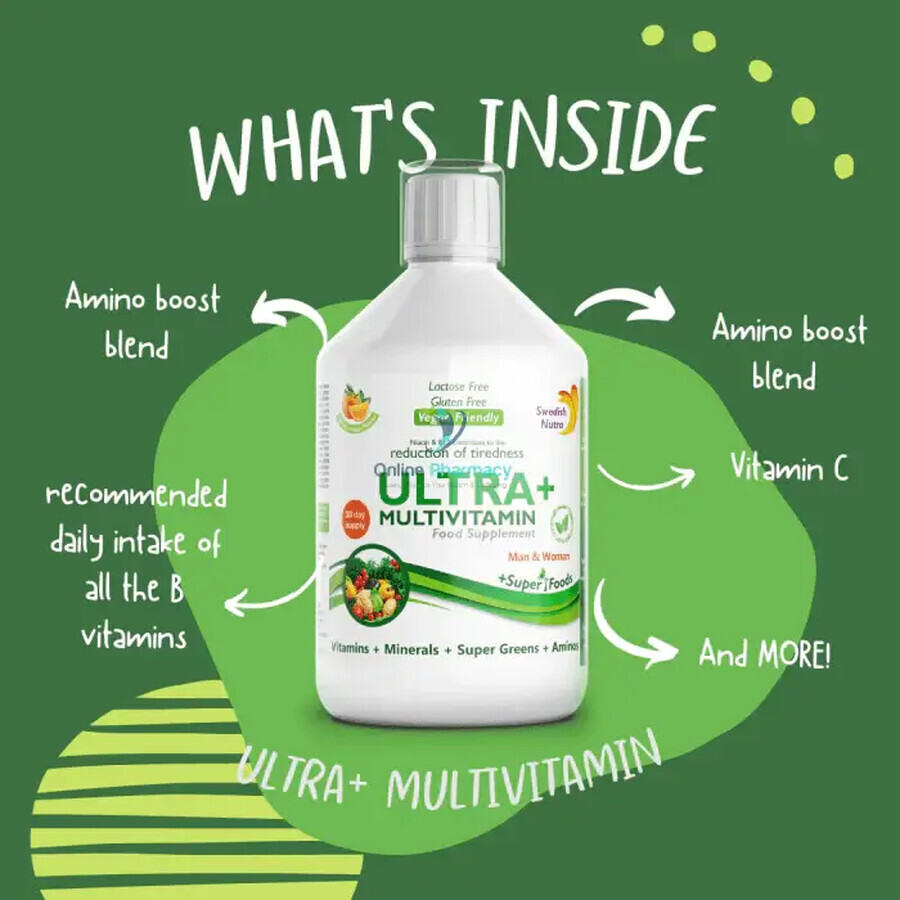 Ultra+ Multivitamin Liquid, 500ml, Swedish Nutra