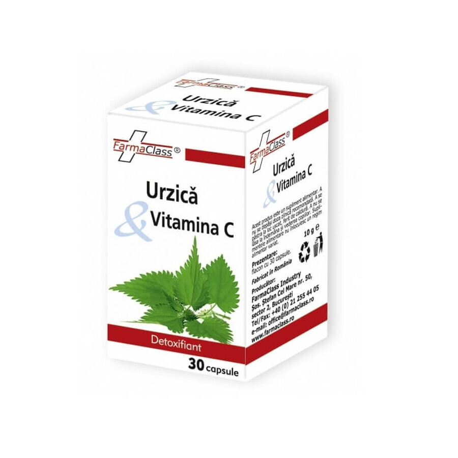 Ortiga y Vitamina C, 30 cápsulas, FarmaClass