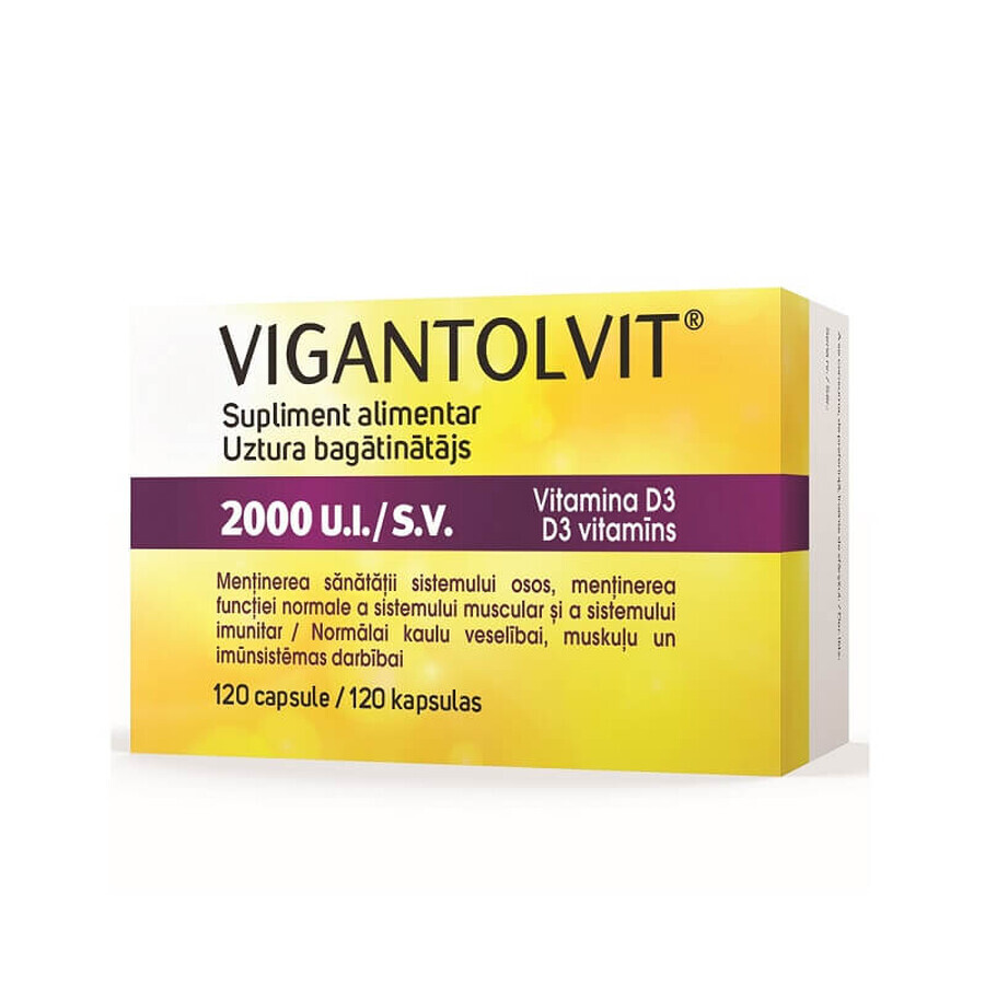 Vigantolvit 2000 I.U./S.V. Vitamina D3, 120 cápsulas, Catalent