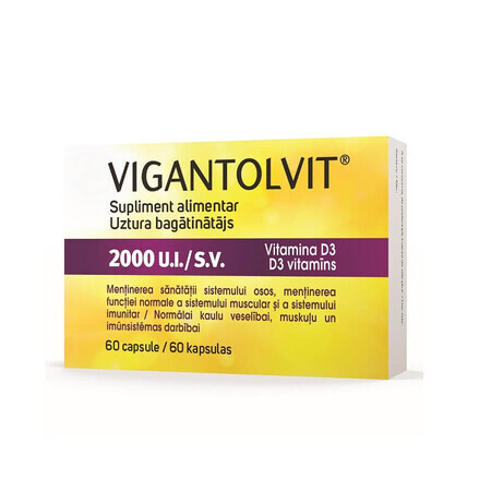 Vigantolvit 2000 I.U./S.V. Vitamine D3, 60 capsules, Catalent