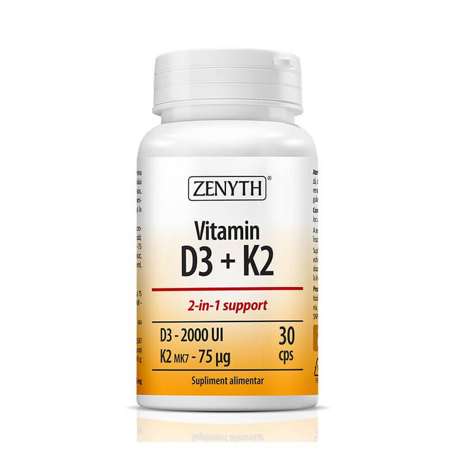 Vitamina D3 + K2, 30 capsule, Zenyth