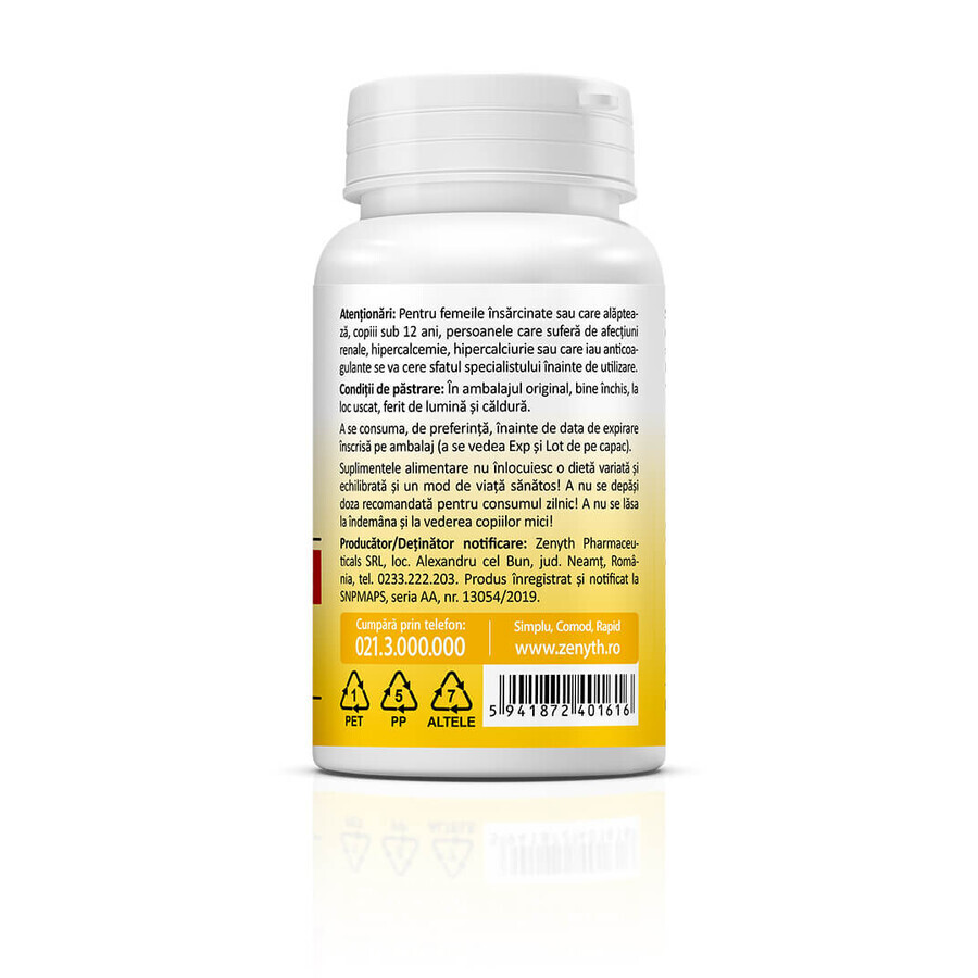 Vitamin D3+K2+Ca+Mg Complex, 30 capsule, Zenyth