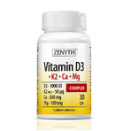 Vitamin D3+K2+Ca+Mg Complex, 30 capsule, Zenyth