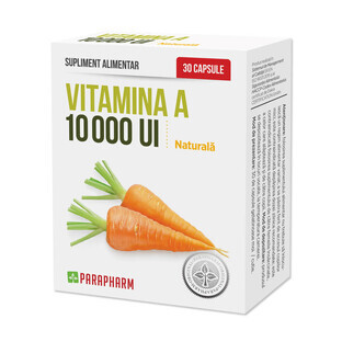 Vitamina A 10000 UI, 30 cápsulas, Parapharm