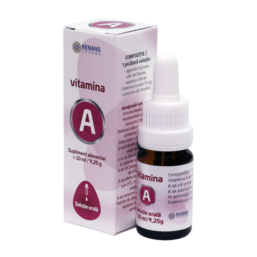 Vitamina A, solución oral, 10 ml, Renans