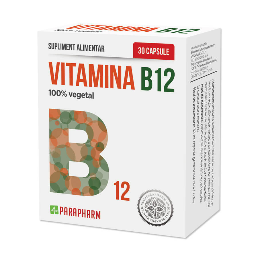 Vitamina B12, 30 cápsulas, Parapharm