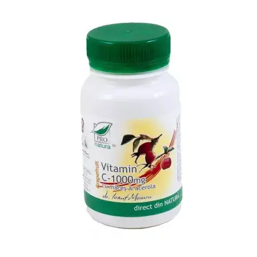 Vitamina C 1000 mg Pomelo con macis y acerola, 60 comprimidos, Pro Natura