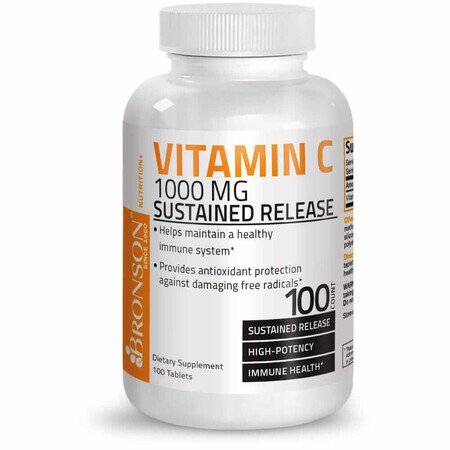 Vitamina C 1000 mg, 100 comprimidos, Laboratorios Bronson