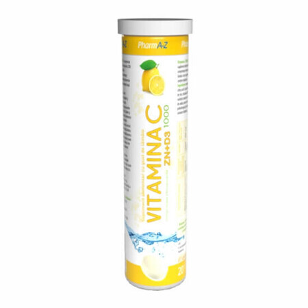 Vitamina C 1000 ZN+D3 effervescente, 20 compresse, PharmA-Z