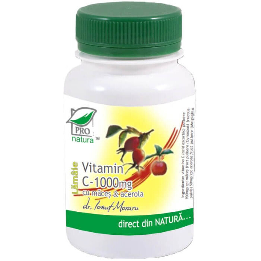 Vitamina C 1000mg con macis y acerola con limón, 60 comprimidos, Pro Natura