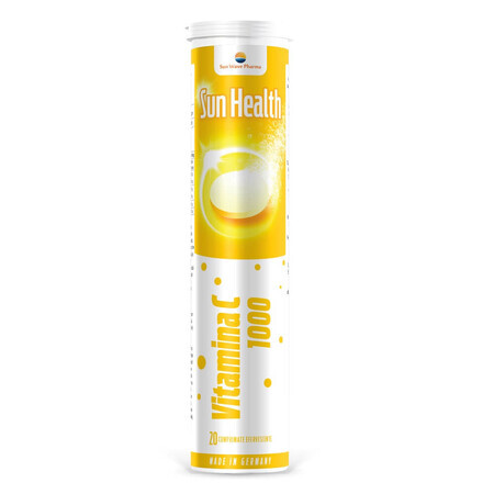 Vitamina C 1000 mg Sun Health, 20 compresse effervescenti, Sun Wave Pharma