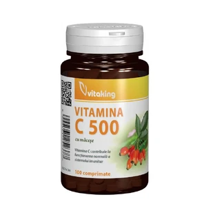 Vitamine C 500 mg met foelie, 100 tabletten, VitaKing