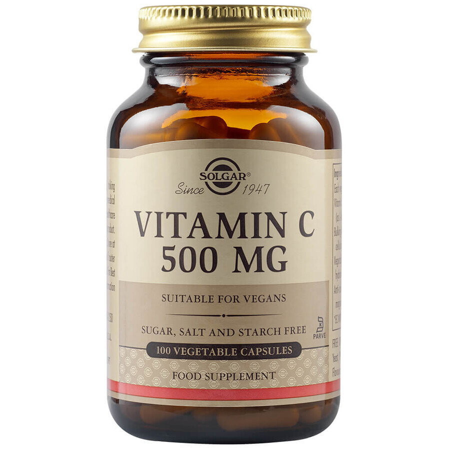 Vitamina C 500 mg, 100 cápsulas, Solgar