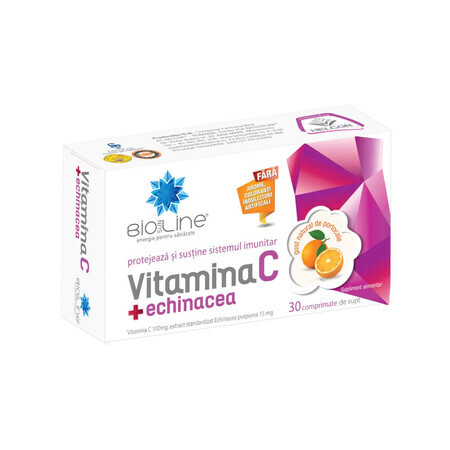 Vitamine C avec Echinacea Bioline, 30 comprimés, Helcor