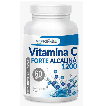 Vitamine C Forte alkaline 1200 Medicinas, 60 plantaardige capsules, Medica Laboratories