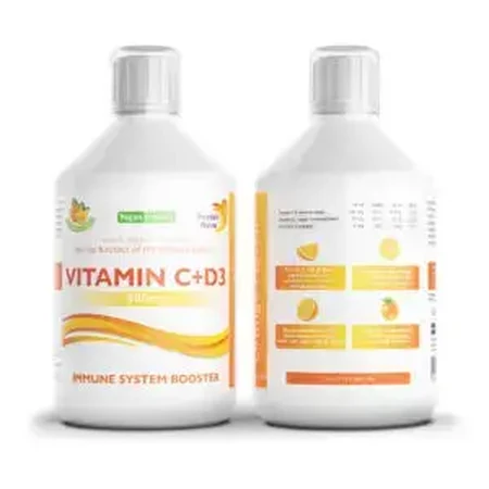 Vitamina C Líquida 1000 Mg + Vitamina D3 + Zinc, 500ml, Swedish Nutra