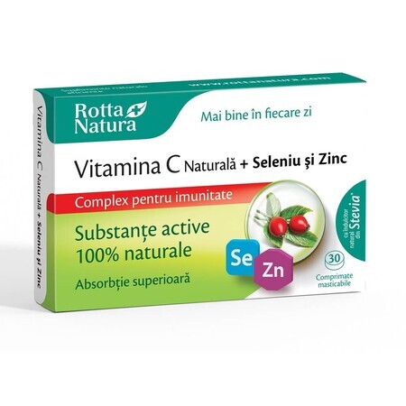 Vitamina C Natural + Selenio y Zinc, 30 comprimidos, Rotta Natura