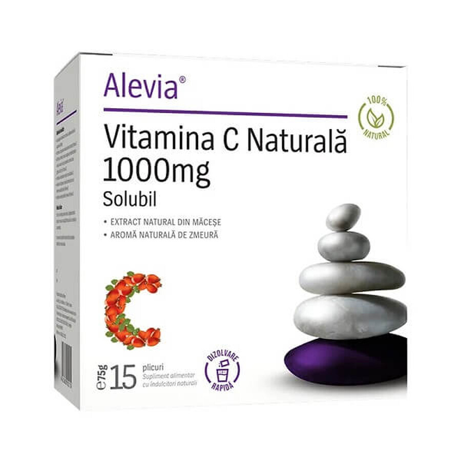 Vitamina C Natural 1000 mg, 15 sobres, Alevia