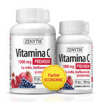 Vitamina C Premium con granada, bioflavonoides y resveratrol 1000 mg, 60+30 cápsulas, Zenyth