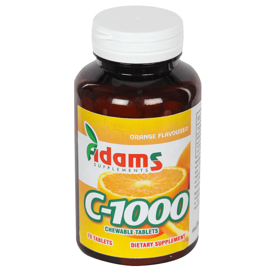 Vitamina C-1000, 70 comprimidos masticables, Adams Vision