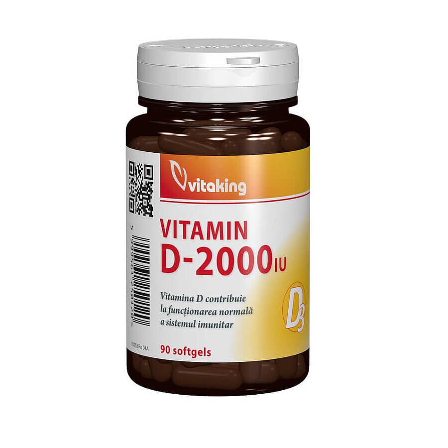 Vitamina D 2000UI, 90 capsule moi, VitaKing