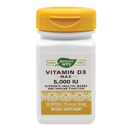 Vitamina D3 5000 IU Nature's Way, 60 cápsulas, Secom