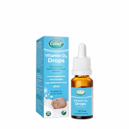 Vitamine D3 gouttes orales, 20ml, Colief