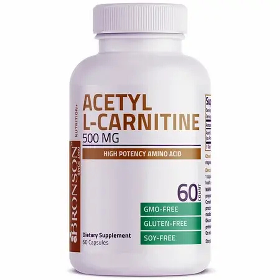 Acetyl L-Carnitine, 500 mg, 60 gélules, Bronson Laboratories