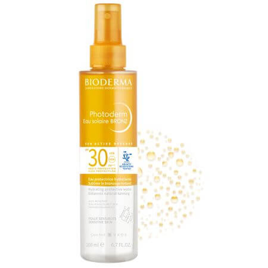 Water met zonbescherming SPF 30 voor de gevoelige huid Photoderm Bronz, 200 ml, Bioderma