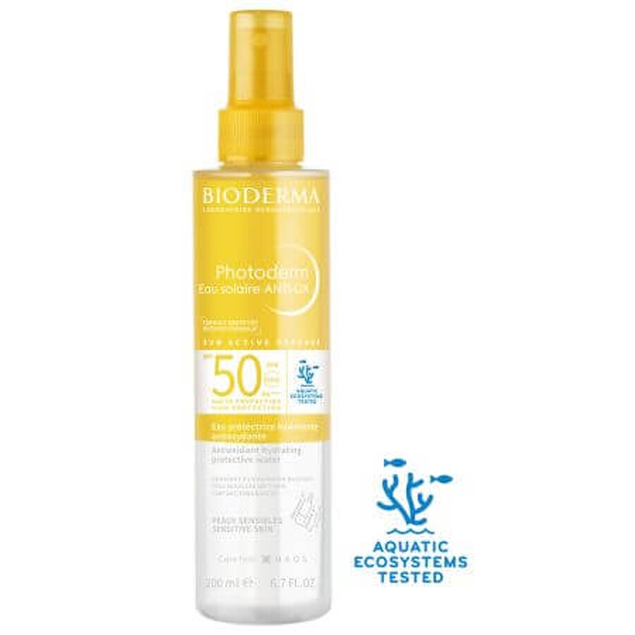 Acqua di protezione solare SPF 50 per pelli sensibili Photoderm Anti-Ox, 200 ml, Bioderma