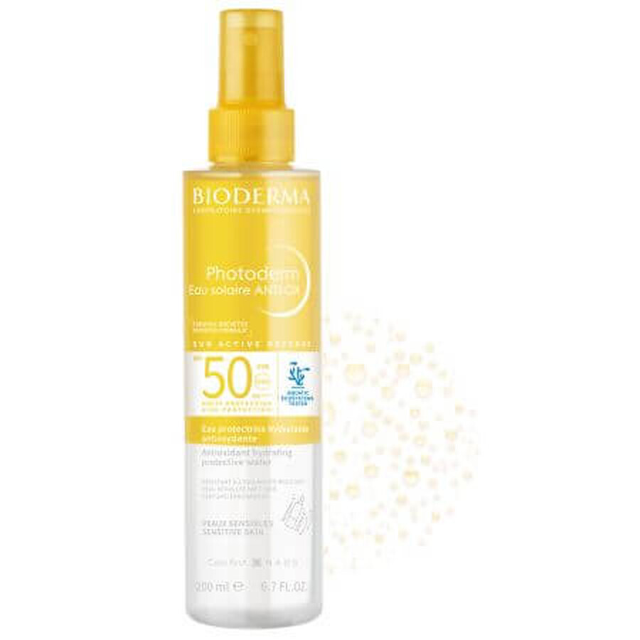 Apa cu protectie solara SPF 50 pentru piele sensibila Photoderm Anti-Ox, 200 ml, Bioderma