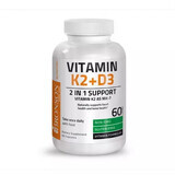 Vitamin K2 90 mcg + Vitamin D3 5000 IU, 60 capsules, Bronson Laboratories